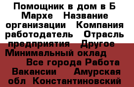 Помощник в дом в Б.Мархе › Название организации ­ Компания-работодатель › Отрасль предприятия ­ Другое › Минимальный оклад ­ 10 000 - Все города Работа » Вакансии   . Амурская обл.,Константиновский р-н